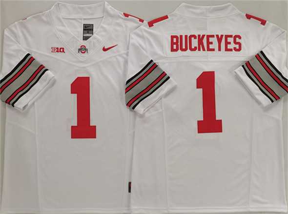 Mens Ohio State Buckeyes #1 Buckeyes White 2025 F.U.S.E. Limited Stitched Jersey->ohio state buckeyes->NCAA Jersey